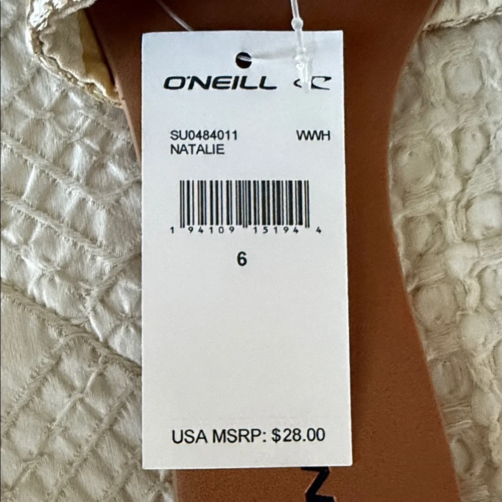 O'Neill Women's Cream and Brown Slide Sandals NWT - Picture 3 of 3